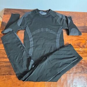 Nooyme Mens XXL Thermal Base Layer Set Black Bamboo Compression Long Johns 2pc